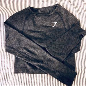 Gymshark Vital Seamless Long Sleeve Crop Top Black